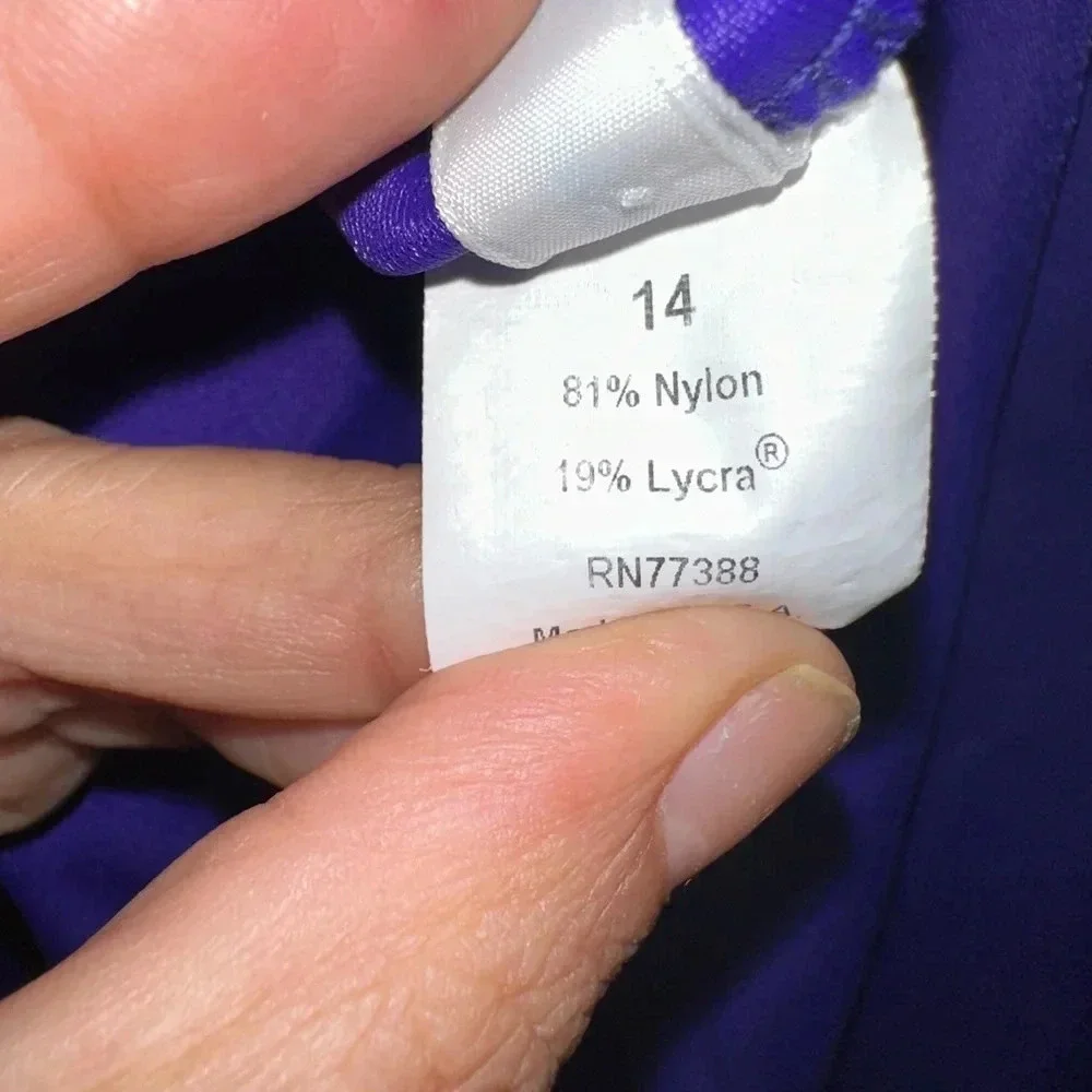 J.Crew Dark Purple Ruched Halter One- Piece Swimsuit Size 14 - Picture 7 of 7